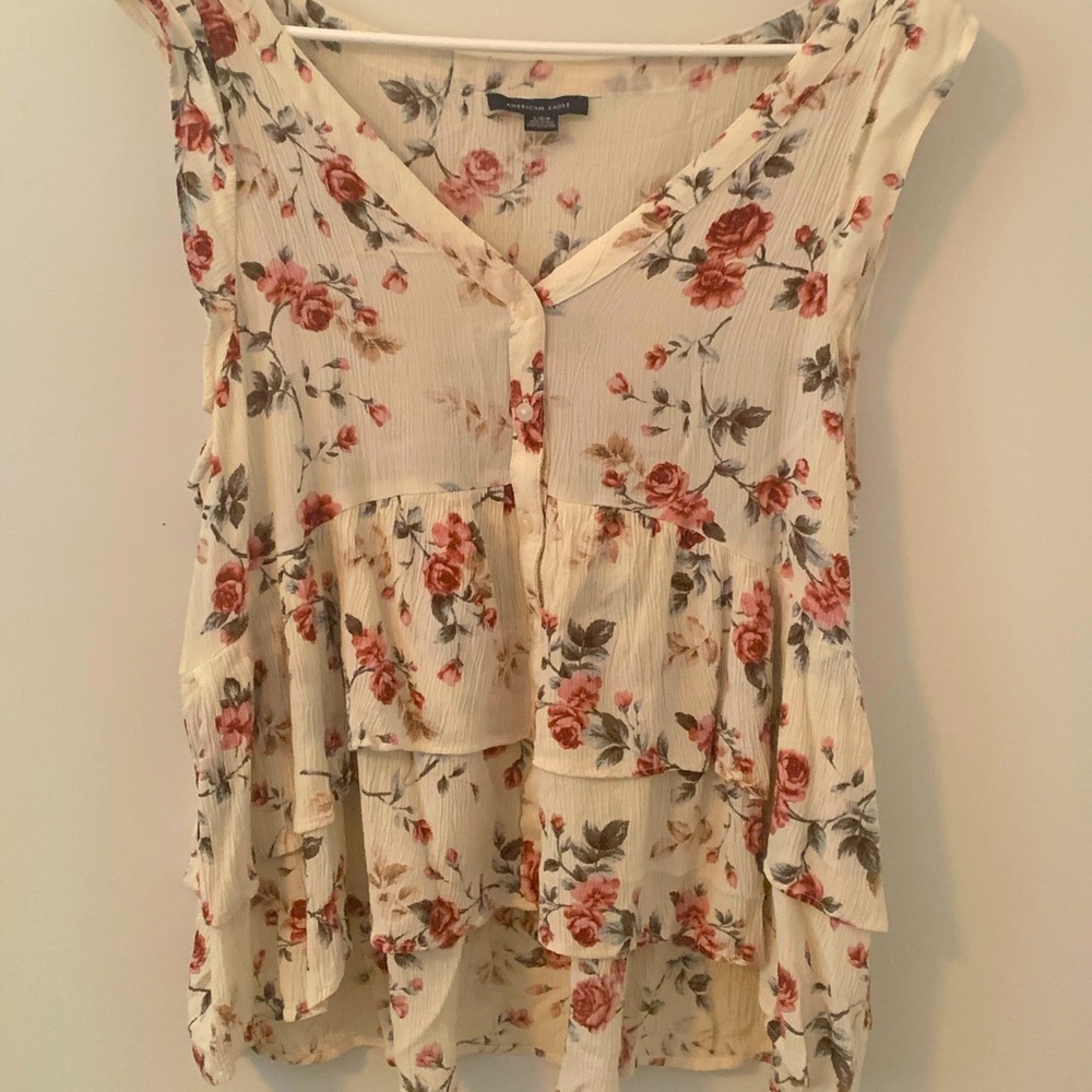 Vintage style floral tank top